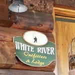 White River Lodge door sign