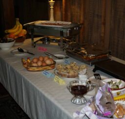 table with breakfast foods
