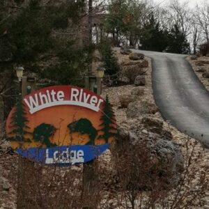 White River Lodge entrance sign